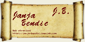 Janja Bendić vizit kartica